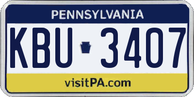 PA license plate KBU3407