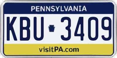 PA license plate KBU3409
