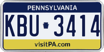 PA license plate KBU3414