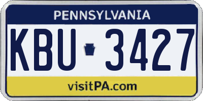 PA license plate KBU3427