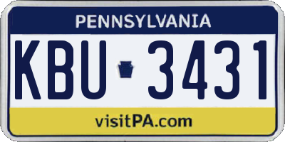 PA license plate KBU3431