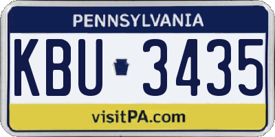 PA license plate KBU3435