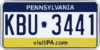 PA license plate KBU3441