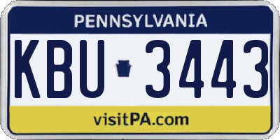 PA license plate KBU3443