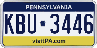 PA license plate KBU3446