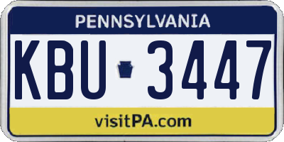PA license plate KBU3447