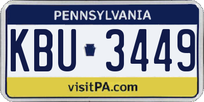 PA license plate KBU3449