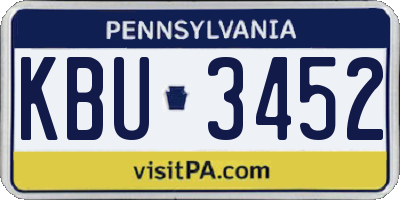 PA license plate KBU3452