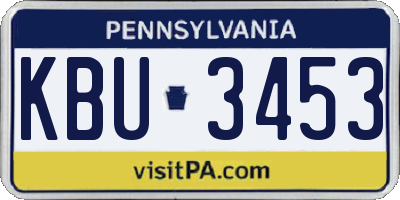 PA license plate KBU3453