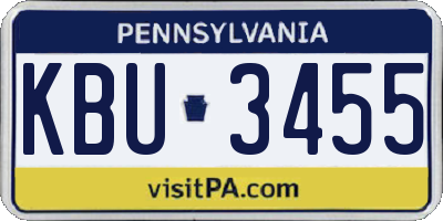 PA license plate KBU3455