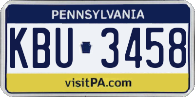 PA license plate KBU3458