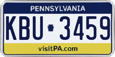 PA license plate KBU3459