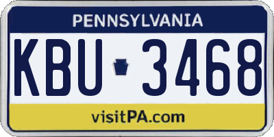 PA license plate KBU3468