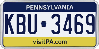 PA license plate KBU3469