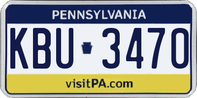 PA license plate KBU3470