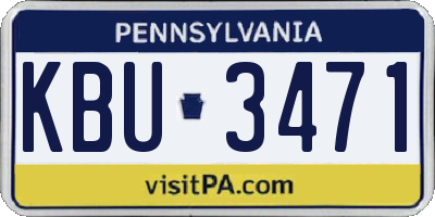 PA license plate KBU3471