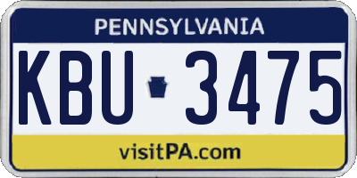 PA license plate KBU3475
