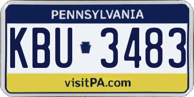 PA license plate KBU3483