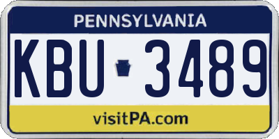 PA license plate KBU3489