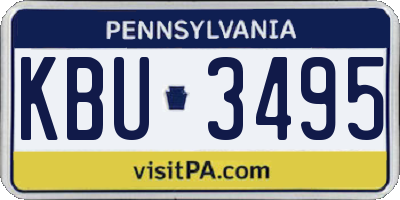PA license plate KBU3495