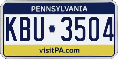 PA license plate KBU3504