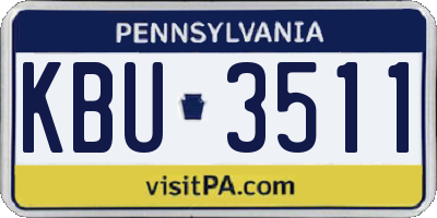 PA license plate KBU3511