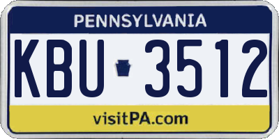 PA license plate KBU3512
