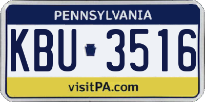 PA license plate KBU3516