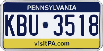 PA license plate KBU3518