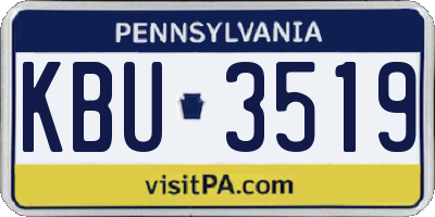 PA license plate KBU3519