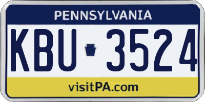 PA license plate KBU3524
