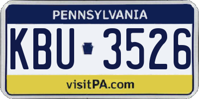 PA license plate KBU3526
