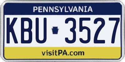 PA license plate KBU3527