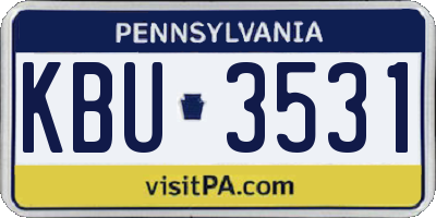 PA license plate KBU3531