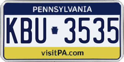PA license plate KBU3535