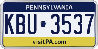 PA license plate KBU3537