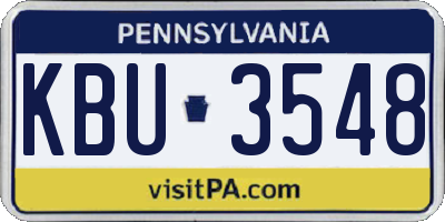 PA license plate KBU3548