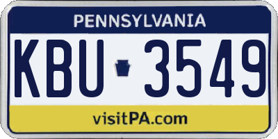 PA license plate KBU3549