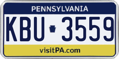 PA license plate KBU3559