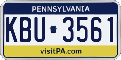 PA license plate KBU3561