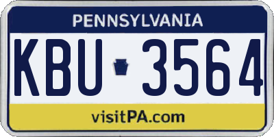 PA license plate KBU3564