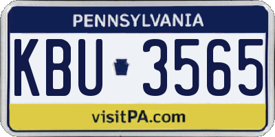 PA license plate KBU3565