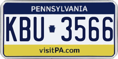 PA license plate KBU3566