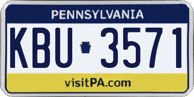 PA license plate KBU3571