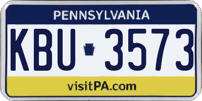 PA license plate KBU3573
