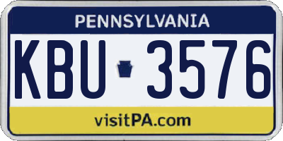 PA license plate KBU3576