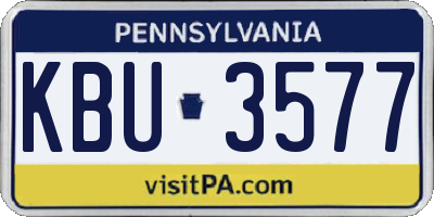 PA license plate KBU3577