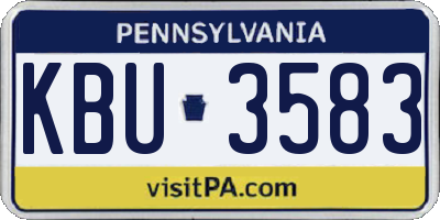 PA license plate KBU3583