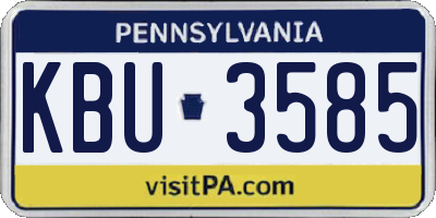 PA license plate KBU3585