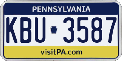 PA license plate KBU3587